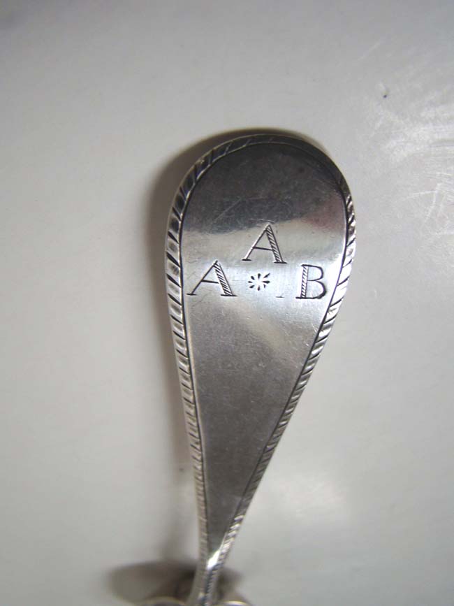 A late 18th century American Silver Tablespoon by J. Gibbs of Providence, RI., circa 1790 — image 2